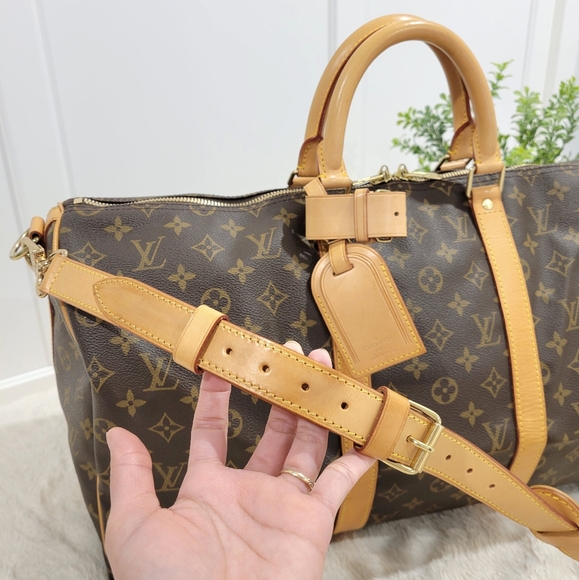 BEAUTIFUL💕 LOUIS VUITTON Keepall 50 Bandouliere w/ Strap Travel Bag Monogram - Picture 8 of 16